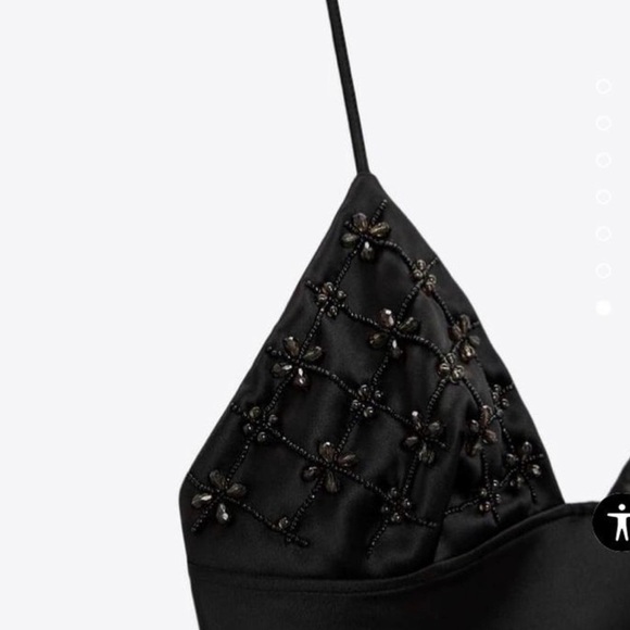 Zara Black Satin Slip Dress - Picture 3 of 6